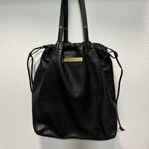 Via Spiga Black Mayfly Drawstring Tote